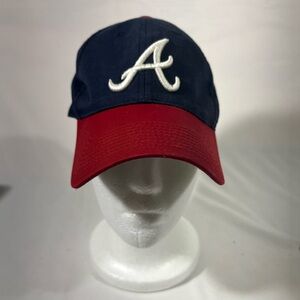 OUTDOOR CAP ATLANTA BRAVES MLB CAP #17 RAISED HOLOGRAPH ADJ MENS NAVY/RED PREOWN